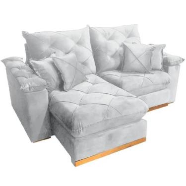 Imagem de Sofá Gran Plus em Linho com Molas Ensacadas 4 Lugares Retrátil e Recli