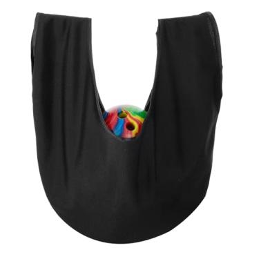 Imagem de ElevateTech Bolsa polidora de bola de boliche, bolsa de gangorra de boliche de microfibra para boliche lavável bolsa de suporte de limpador de bola grande gangorra Shammy, preta