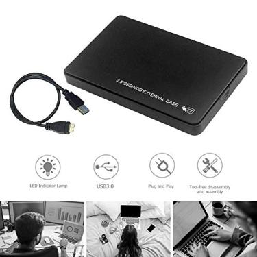 Imagem de Sanpyl Caixa de Disco Rígido USB3.0 Estojo Externo Compacto para Notebook Desktop PC Gabinete Móvel SATA HDD SSD de 2,5 Polegadas, Plug and Play para Backup de Dados Adequado para 8/10 Preto (Preto)