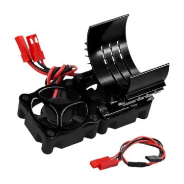 Imagem de oshhni Ventilador de refrigeração do motor de carro RC em liga de alumínio, acessório robusto, substitui diretamente as peças do carro RC, dissipador de, Preto