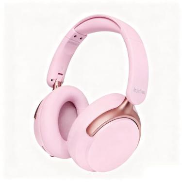 Imagem de Anjetsun Wireless Over Ear Headphones with Mic, 80H Playtime & 800mAh Fast Charge, ANC Noise Cancelling & Transparency Mode, Over The Head Headphones for Work Travel(Soft Blush Petal)