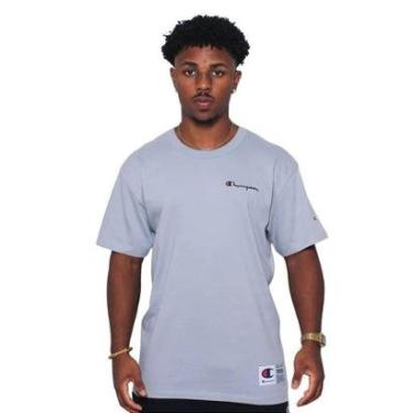 Imagem de Camiseta Champion Malhão Mc Mini Logo Embroidery Azul-Masculino