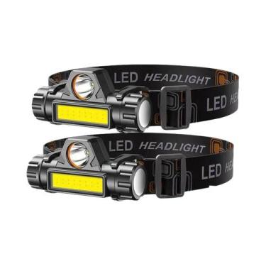 Imagem de Lanterna De Cabeça LED COB Recarregável USB Potente Magnética À Prova 