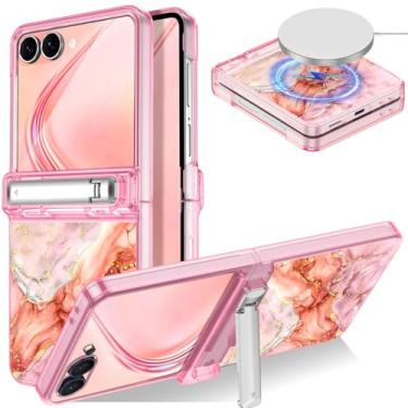 Imagem de Casetego Capa magnética para Galaxy Z Flip 7, [compatível com MagSafe] [Protetor de tela embutido] [Suporte] [Proteção de dobradiça] Capa feminina fina à prova de choque para Samsung Galaxy Z Flip 7