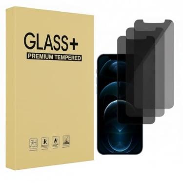 Imagem de Protetor de tela de privacidade anti-peep para iPhone 12 Pro Max, vidro temperado inquebrável [True 30°Anti Spy] [Rigidez 9H] [moldura de fácil instalação] Protetor preto para iPhone 12 Pro Max 6,7