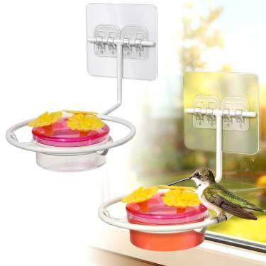 Imagem de Alimentadores de beija-flor de janela para ambientes externos: fácil de limpar e reabastecer o néctar (60 ml) - Adequado para portas de vidro deslizantes em janelas e varanda - presentes para mamãe