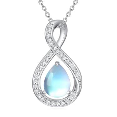 Imagem de IMZM Colar de pedra da lua para mulheres, coração, infinito, árvore da vida, pingente de cruz, joia de pedra da lua, presente de aniversário para esposa, namorada, mãe, ela, Large, Base, Sem Pedra