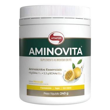 Imagem de Aminoacidos Aminovita 240g Maracuja Vitafor 6g De Eaas Maracujá