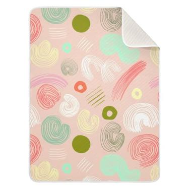 Imagem de Wassud Manta de bebê Playful Shapes para meninos e meninas, cobertor infantil essencial para recém-nascido, cobertores macios para bebês 76 x 101 cm