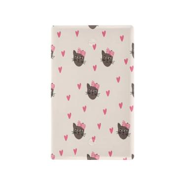 Imagem de Wassud Placa decorativa de interruptor de luz de gato marrom escuro para tomadas elétricas placa de parede em branco 4,53 x 2,76 polegadas