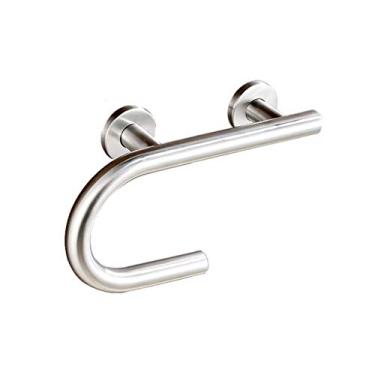 Imagem de uhyOHF Barras de apoio de banheiro, barras de apoio de chuveiro para banheiro e banheira, corrimão curvo de aço inoxidável 304, trilho de segurança para montagem na parede cromado polido, alça