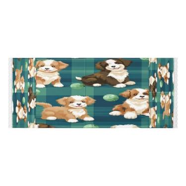 Imagem de Wassud Capas de lavadora e secadora de cães fofos, protetor de lavadora com sacos de armazenamento, capa de geladeira à prova de poeira com bolsos para lavanderia doméstica, cozinha, 120 x 55 cm