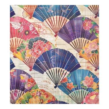 Imagem de Qilmy Capa magnética para ventilador de flores estilo japonês, 58 x 66 cm, capa decorativa para geladeira para porta da frente, adesivo, máquina de lavar, painel de geladeira, decalque para utensílios