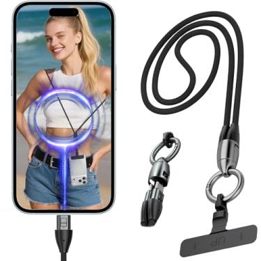 Imagem de Ephoou Cabo USB-C para celular, 240W USB C carregamento rápido e transferência de dados - Cabo transversal tipo C para iPhone 17 16 15 Series, Samsung, Xiaomi e outros dispositivos Rugby Lock-1.2M