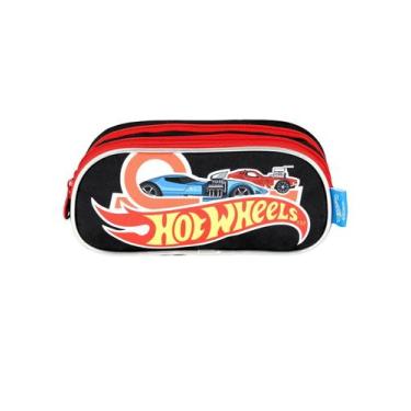 Imagem de Estojo Escolar Penal Triplo HOT WHEELS ET49985 Original - Luxcel, verm