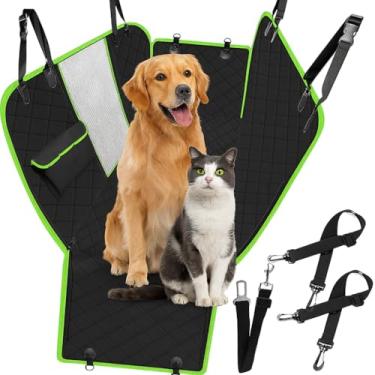 Imagem de Capa de Banco Impermeável 4 em 1 para Carro – Proteção Total, Antiderrapante, Acolchoada e com Cinto de Segurança para Pets | Para Cães e Gatos – Verde