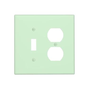 Imagem de Green 2 Gang Single Toggle/Duplex Combo Capa de interruptor de luz, Combo 1 interruptor 1-interruptor 1-Dimmer Decorator Placa de parede elétrica