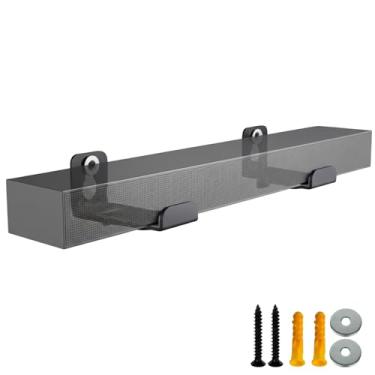 Imagem de KEUYE Suporte de barra de som compatível com Roku, profundidade ajustável de 8,6 cm a 14,7 cm, suporte de parede de aço carbono e suporte antiqueda soundbar sob TV para Sony, JBL, LG, Samsung, Roku