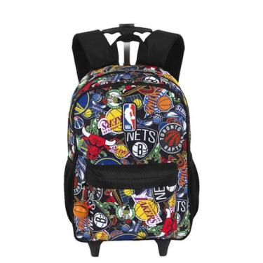 Imagem de Mochila Carrinho Externo Nba Begins Logos - Preto - Sestini