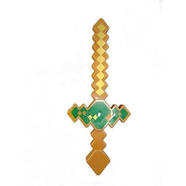 Imagem de Espada Pixel Minecraft 58cm Diamante Som E Luz + Pilha- Azul