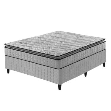 Imagem de Cama Box Viúva Cinza + Colchão Ortopedico Espuma D33 Hanover Cinza