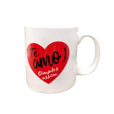 Imagem de Caneca Cerâmica 300ml 10cm Estampas De Frases Carinhosas