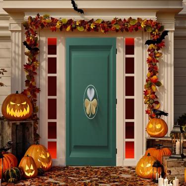 Imagem de SEHANY Clover Capa de porta de madeira decoração de porta da frente, capa de porta de tecido de alta elasticidade decoração de férias capa de porta de banner para porta da frente festa festiva