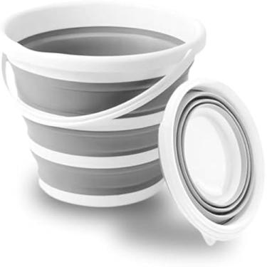 Imagem de Balde retratil, silicone, ideal, para, transporte, compacto, dobravel, duravel, e util - Cores sortidas