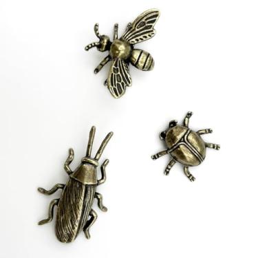 Imagem de dxfiuyio 3 estátuas de besouro de barata de abelha de metal