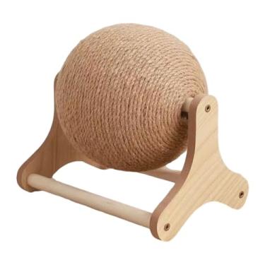 Imagem de Ｂｅｓｇａ Brinquedo arranhador em forma de bola para gatos, feito de sisal ao desgaste, com suporte estável, ideal para gatos, gatinhos e filhotes em