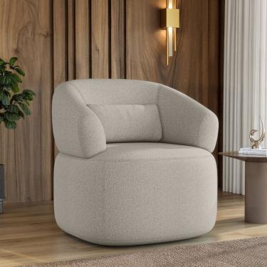 Imagem de Poltrona Duomo Madeira Eucalipto Boucle Just Time