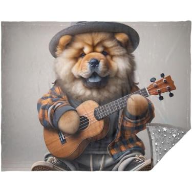 Imagem de TSENQUE Cobertores engraçados de cachorro Chow Chow Chow para cama cobertores macios quentes para o inverno 177,8 cm x 139,7 cm cobertor xadrez personalizado para férias