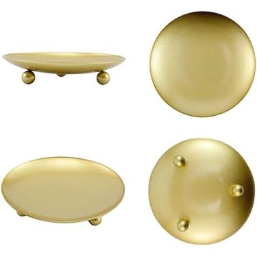 Imagem de Pacote com 2 velas decorativas douradas, placa de ferro, suporte de vela de 10 cm, para velas de LED e cera, cones de incenso, spa, casamentos (pacote com 2)