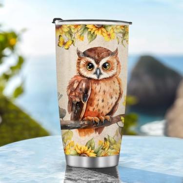 Imagem de Copos isolados Caneca Caneca Reirement Presentes de Natal para Homens Pai Avô Viagem Essenciais Acessórios Essenciais Deve Ter Alça Gelada Fria 590 g Estilo Coruja