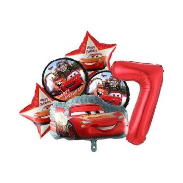 Imagem de Balões De Festa De Aniversário Infantil Tema Carros Desenho Animado Li