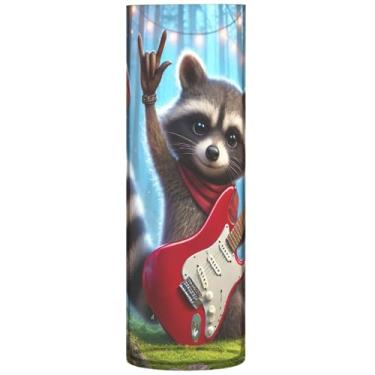 Imagem de Engraçado Guaxinim Rock Animal Plástico, Vaso Redondo, Vasos Cilíndricos, Decoração de Casa, Estética, 30 cm x 9,9 cm