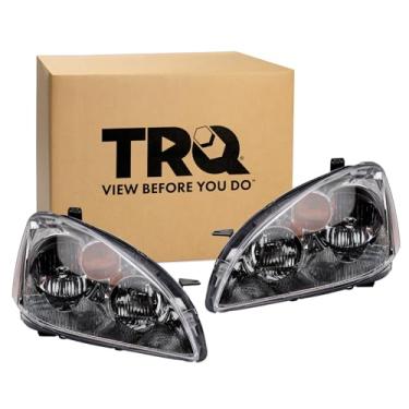 Imagem de TRQ Conjunto de montagem de farol de 2 peças halogêneo motorista e lado do passageiro compatível com Nissan Altima NI2502142 NI2503142 2002-2004
