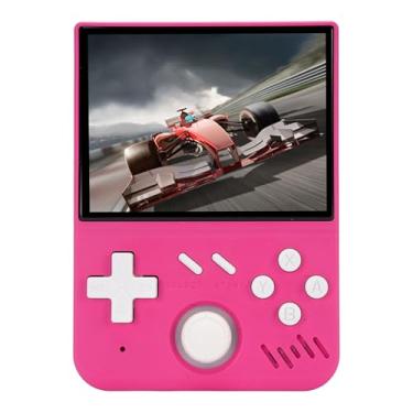 Imagem de Jiawu Console de Jogo Portátil Portátil Com Tela de 3,5 Polegadas para Crianças, Bateria de Longa Duração Suporta Emuladores, ABS (Rosa)
