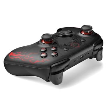 Imagem de 8BittDo Ultimate 2C Controle Sem Fio para Windows PC e Android, Hall Effect, Hall Triggers, 1000Hz, Edição Especial Black Myth: Wukong, Preto com Vermelho