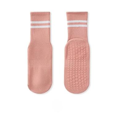Imagem de 2 pares de meias femininas de pilates antiderrapantes, meias de ioga para hospitais Barre Hospital, 4 pares, rosa, Medium