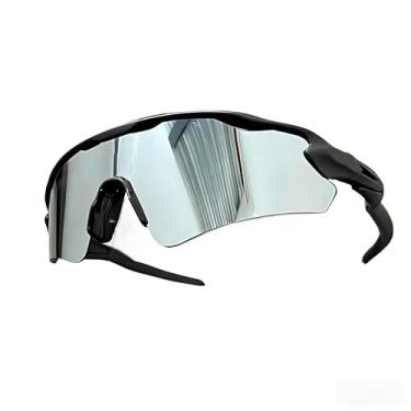 Imagem de Óculos de Sol Esportivo Unissex Polarizado UV400 – Ideal para Corrida, Ciclismo, Praia e Beach Tennis(preto com prata)