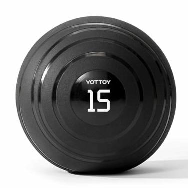 Imagem de YOTTOY Bola medicinal para exercício para 6 e 10 e 6,8 kg, aderência antiderrapante, construção durável, treinamento de enchimento de areia, treino, academia para homens e mulheres (preto obsidiano