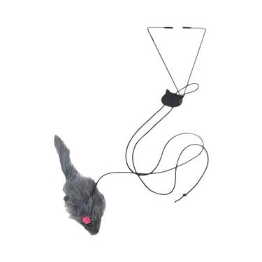Imagem de Brinquedo De Gato Suspenso Para Porta, Rato Elástico Com Clipe, Brinqu