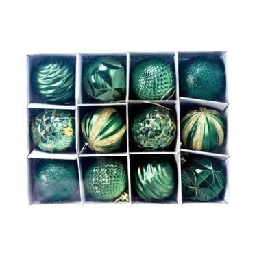 Imagem de Conjunto de bolas de Natal de 12 unidades Decoração de árvore de Natal