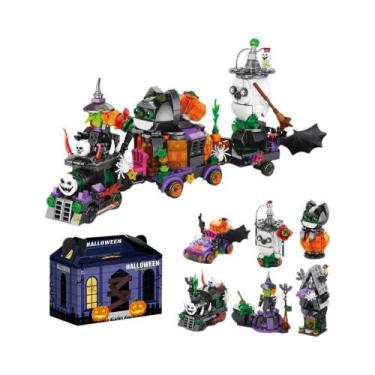 Imagem de Conjunto De Blocos De Montar Halloween: Casa De Fantasmas Abóbora, Tre
