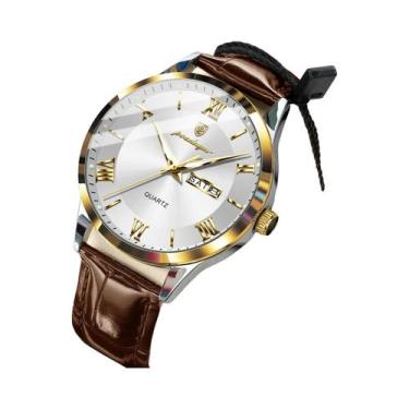 Imagem de Relógio De Luxo Masculino Em Couro Para Negócios, À Prova d'Água, Lumi