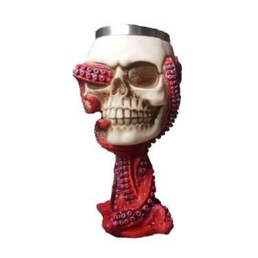 Imagem de BVSTJIUJI Taças vintage de aço inoxidável em forma de polvo vermelho de 200 ml, copos específicos para festas para coquetéis e bebidas