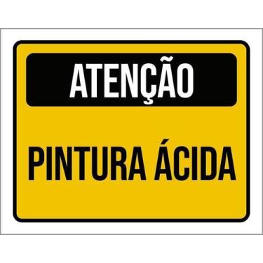Imagem de Placa Atenção Pintura Ácida 27X35 - Sinalizo