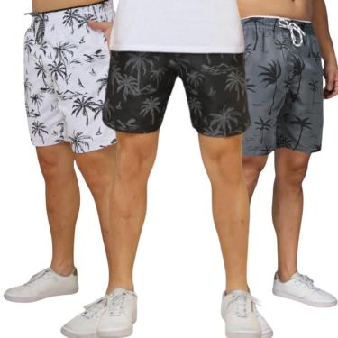 Imagem de KIT 3 Shorts Bermuda COQUEIRO 1 Tactel Mauricinho Praia Masculina 1084-Masculino