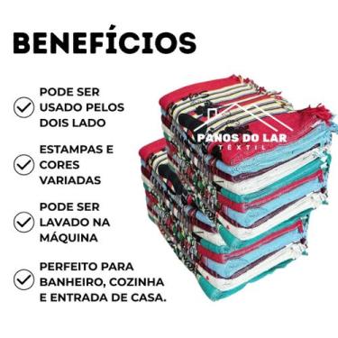 Imagem de Kit 10 Tapete Simples Piso Banheiro Atoalhado Capacho Estampado Entrad